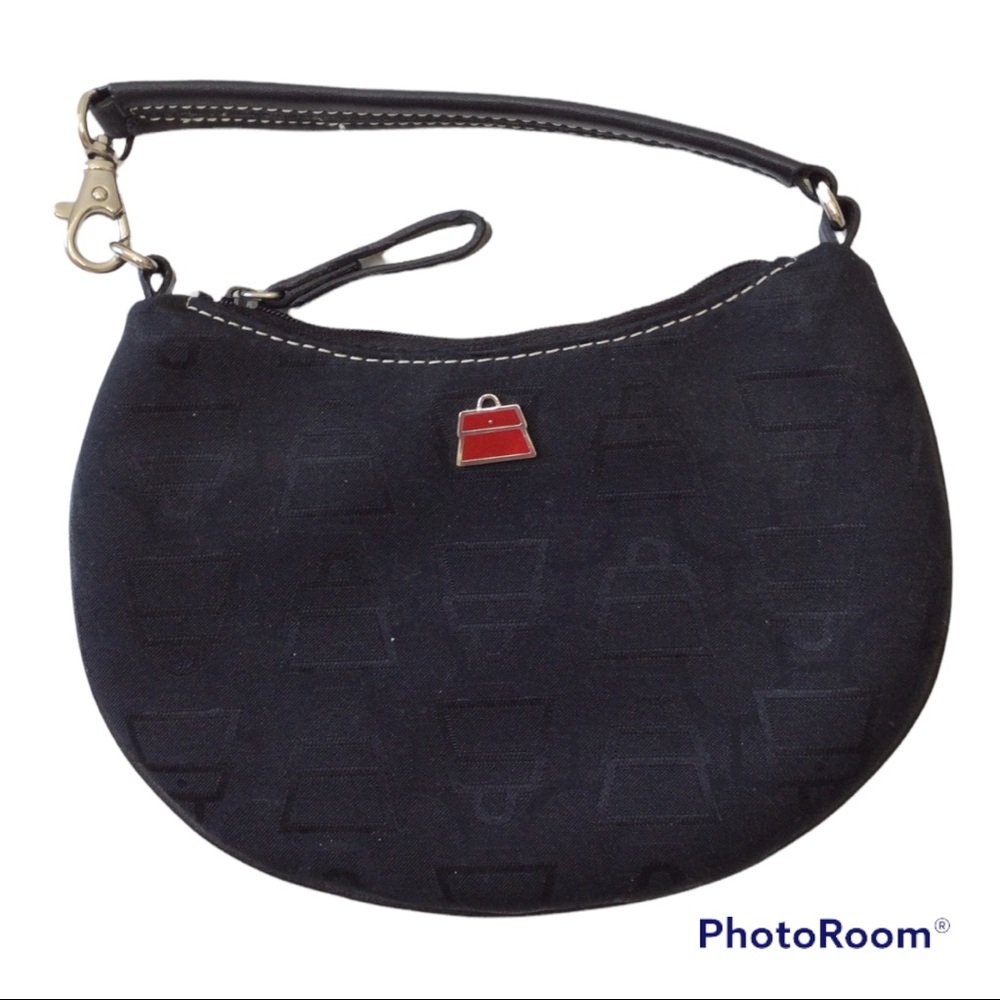 Vintage Y2K Small Black Handbag Wristlet Pouch Purse
